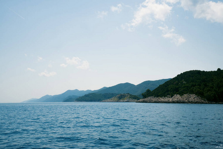 美丽的亚得里亚海海景。 旅游暑假概念