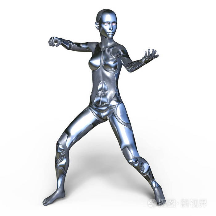 3dcg渲染的女机器人