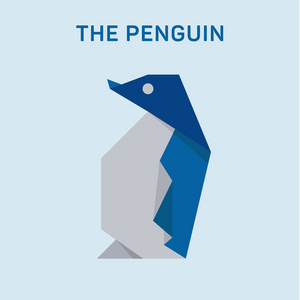 企鹅折纸动物现代平面艺术