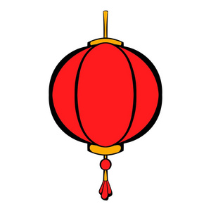 红色的中国灯笼图标卡通