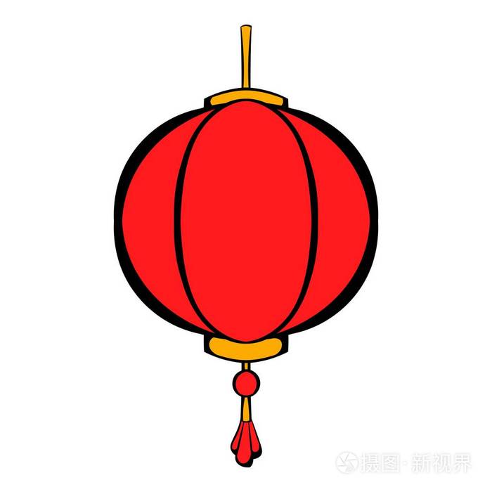 红色的中国灯笼图标卡通