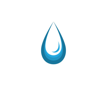 水滴蓝色图标徽标和模板矢量