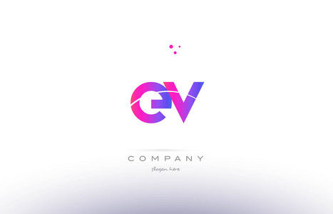 ev e v 粉红色现代创意字母表字母标志图标模板