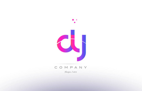 dy d y 粉红色现代创意字母表字母标志图标模板照片