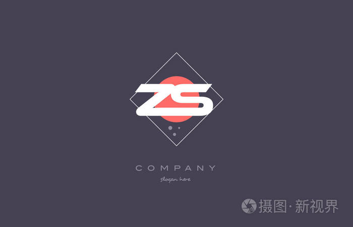 zszs老式复古粉色紫色字母表字母标志图标temp