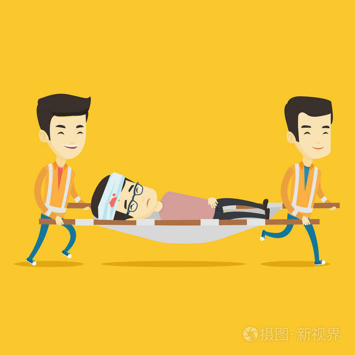 急诊医师携带担架上的人
