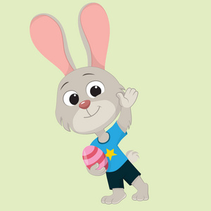 快乐的复活节，复活节彩蛋兔
