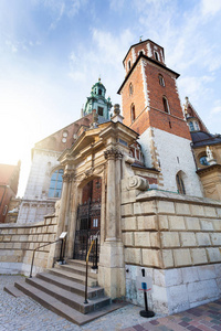 瓦维尔大教堂，克拉科夫，波兰的视图