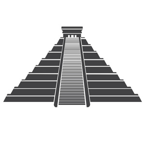 阿兹台克金字塔图标孤立的主人家。墨西哥的玛雅里程碑