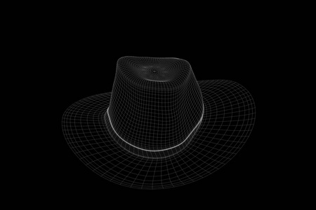 在线框全息图风格的 3d 帽帽。漂亮的 3d 渲染