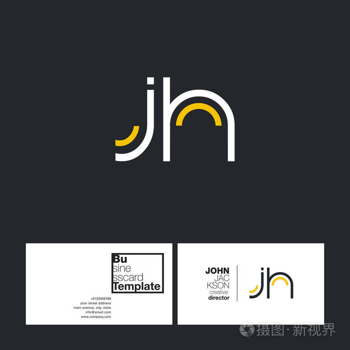 圆的字母商标 jh