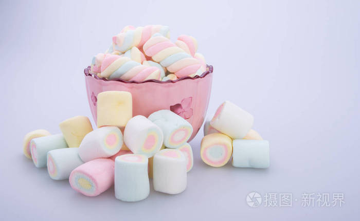棉花糖或背景上的棉花糖糖果