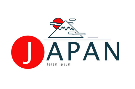 日本的标志。现场的富士山