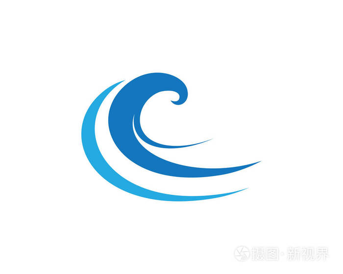 大海或海洋的波浪,碧蓝的海水, 飞溅和大风,海浪矢量图