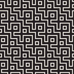 迷宫缠的绳当代图形。抽象的几何背景设计。矢量无缝模式