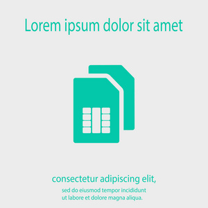 sim 卡图标，矢量图。平面设计风格