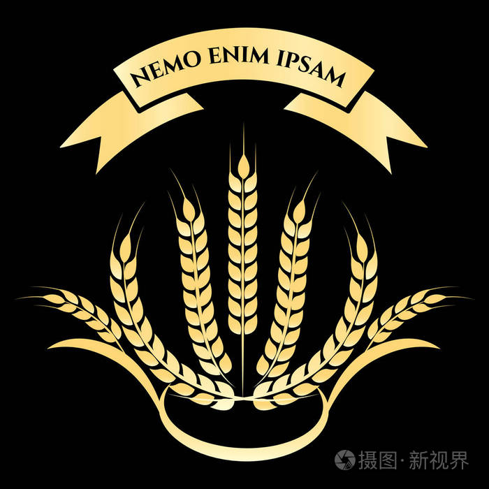 金黄的麦穗分支机构标志设计