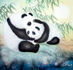 中国传统绘画的熊猫