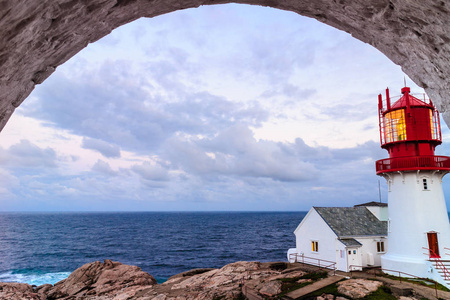 在挪威 lindesnes 灯塔