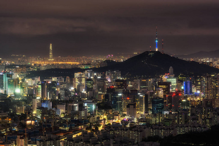 在首尔的夜景