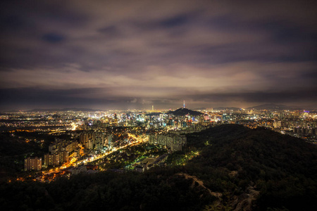 在首尔的夜景