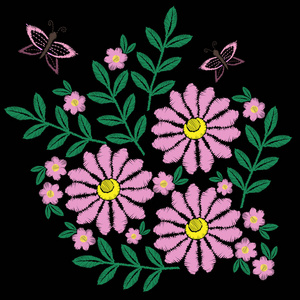 花和蝴蝶刺绣针模仿