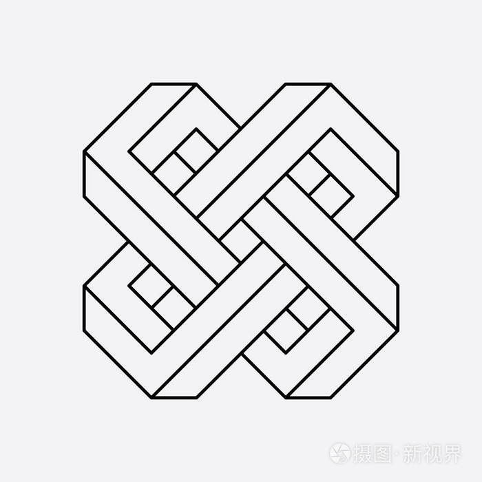 连接的矩形的几何符号