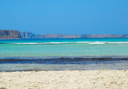 海滩和海岸景观海希腊克里特岛岛