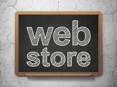 Web 设计概念 网络商店上黑板背景