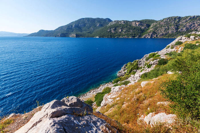 美丽的海海岸在土耳其