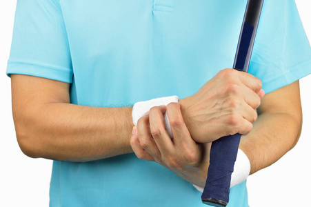 网球运动员与手腕疼痛图片