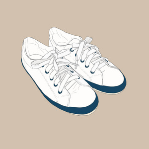 运动鞋。矢量手绘制的插图。素描样式