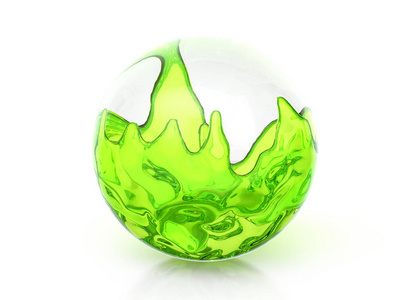 与绿色液体的玻璃球图片