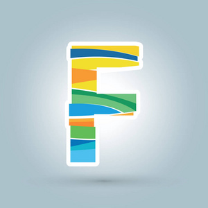 向量 F 抽象几何字母徽标