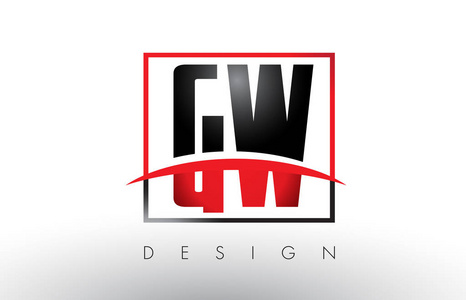 Gw G W 标志字母红色与黑色的颜色和旋风