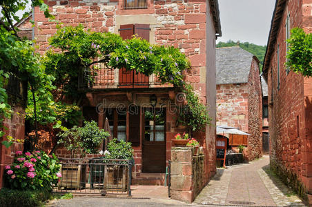 法国，风景如画的collonges la rouge村