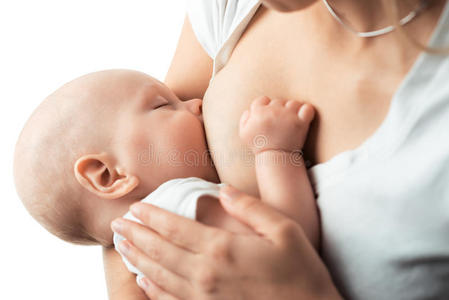 婴儿以妈妈的乳房为食