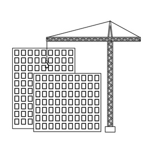 建设的房屋，房地产。房地产经纪人的大纲样式矢量符号股票图 web 的单个图标