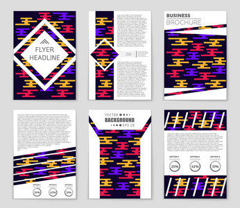 抽象矢量布局背景集。艺术模板设计