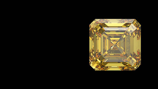 3d 图黄 asscher 钻石
