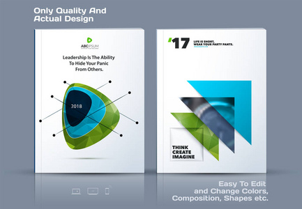 抽象的年度报告，业务矢量模板。宣传册设计封面