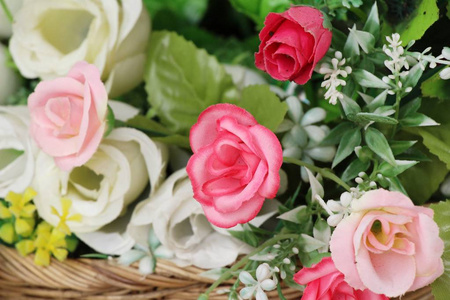 美丽的人造花的复古玫瑰品种