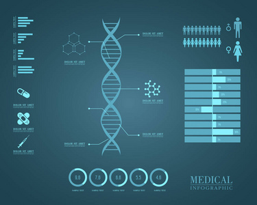 医疗信息图形插画矢量