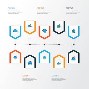 气候多彩大纲图标设置。龙卷风，云豹 大暴雨和其他元素的集合。此外包括符号，如闪电下, 着雪，阴