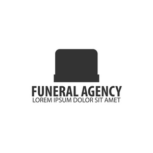 殡仪馆承接国际礼仪服务。殡葬机构。矢量标志和图案