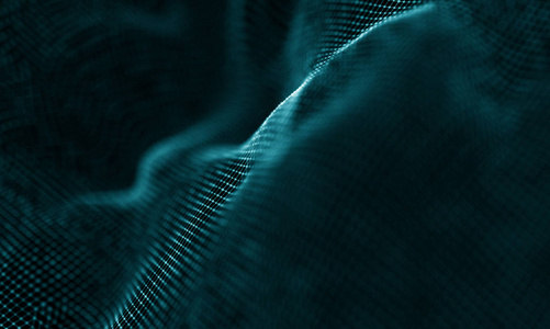 抽象的蓝色几何背景。未来的技术风格。霓虹招牌。未来科技 Hud 元素。优雅的抽象背景。大数据的可视化