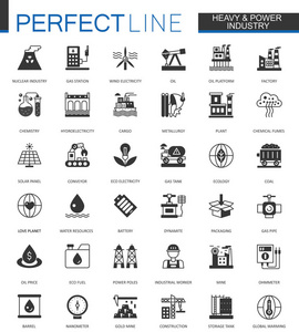 经典的黑油，重和电力行业 web 图标设置