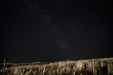 美丽的夜晚天空的星星。域上银河系