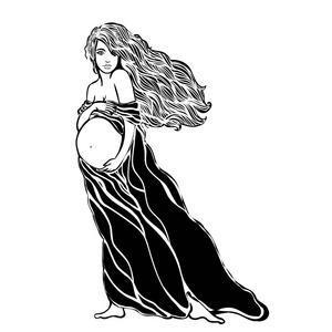 矢量图的怀孕女人剪影