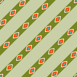 无缝的几何对角图案矢量背景条纹的线条与凸钻石形状绿色橙色白色 aqua